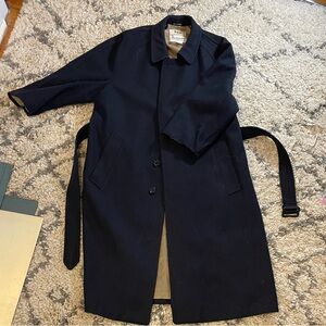 London Fog Dark Blue Wool Trench Coat